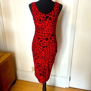 New Look red leopard tank dress